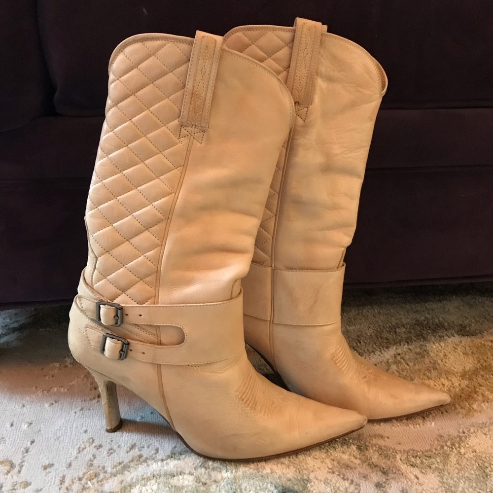 Charlie 1 Horse by Lucchese Tan Quilted Leather Cowboy Boots - Picture 2 of 10